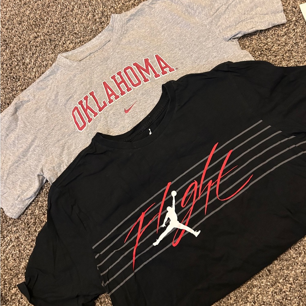Nike Gray Oklahoma Tee and Black Jordan Flight Tee